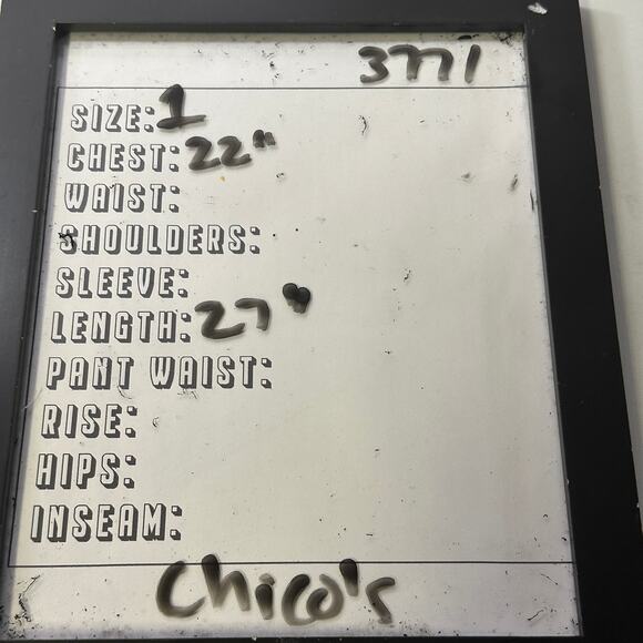 Chicos Size 1 Linen No Iron Blouse Coastal Tile Shirt Women Size 8 Bohemian - Picture 5 of 5